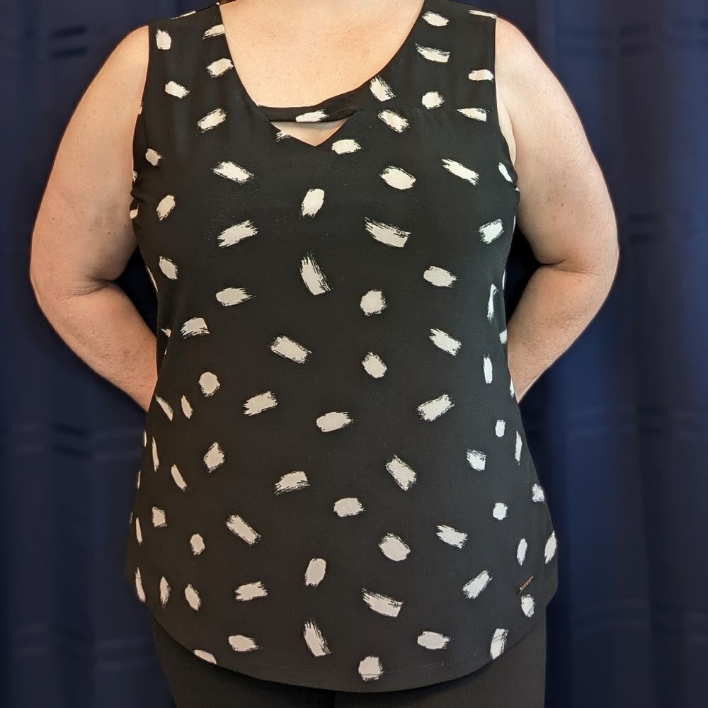 Anne Klein L Black Blouse